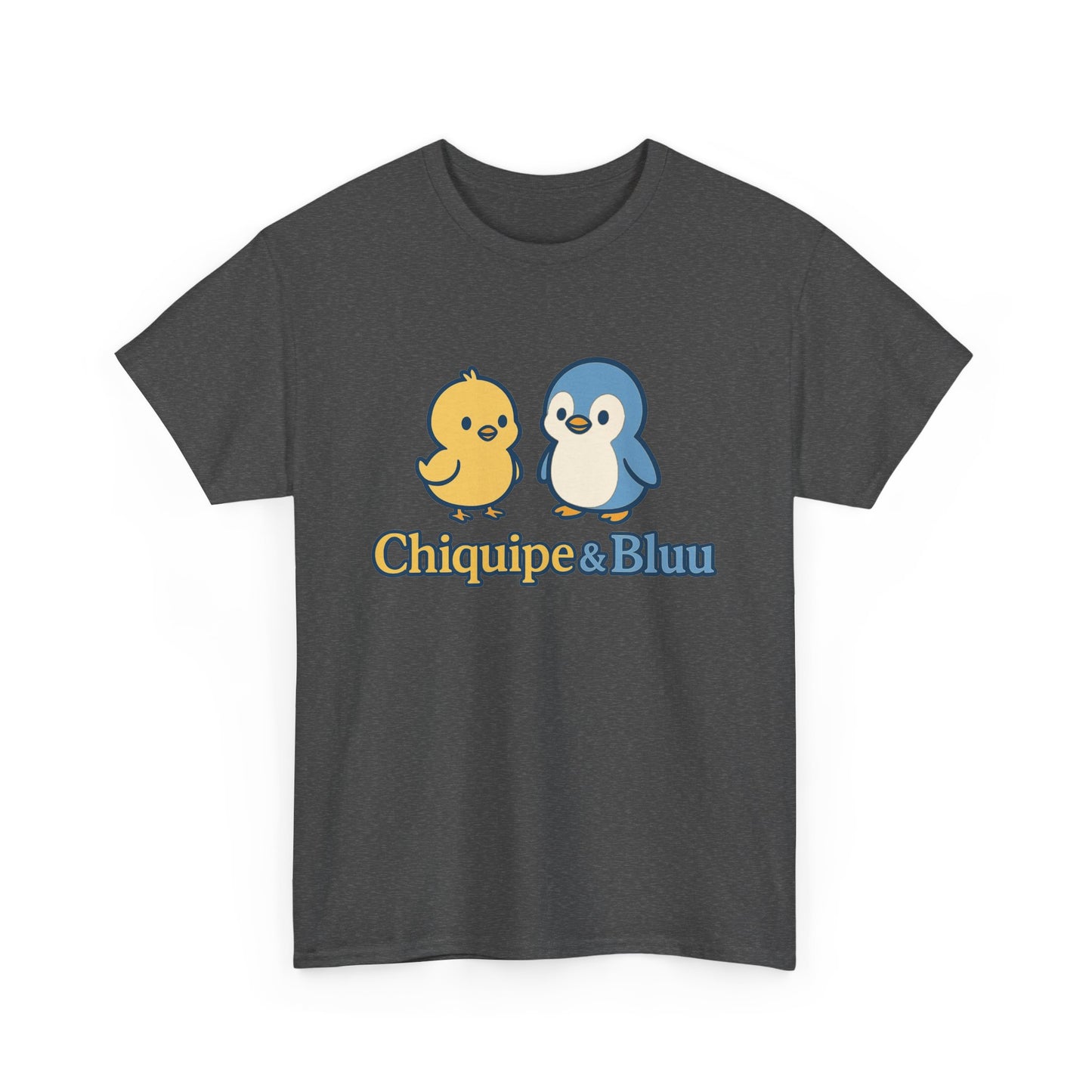 Chiquipe & Bluu Unisex Cotton Tee - Cute Animal Duo T-Shirt, Gift for Kids, Fun Casual Wear, Birthday Present, Graphic Tee