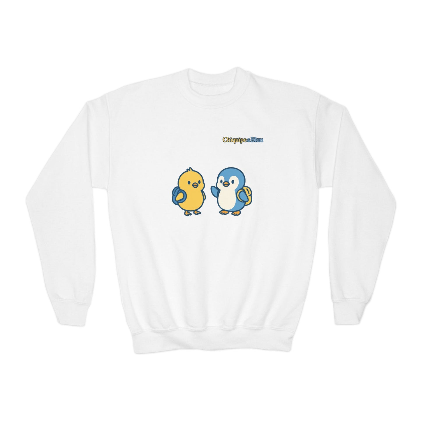 Cute Bird Friends Youth Crewneck Sweatshirt - Adorable Gift, Cozy Apparel, Kids' Fashion, Fun Outfits, Birthday Present