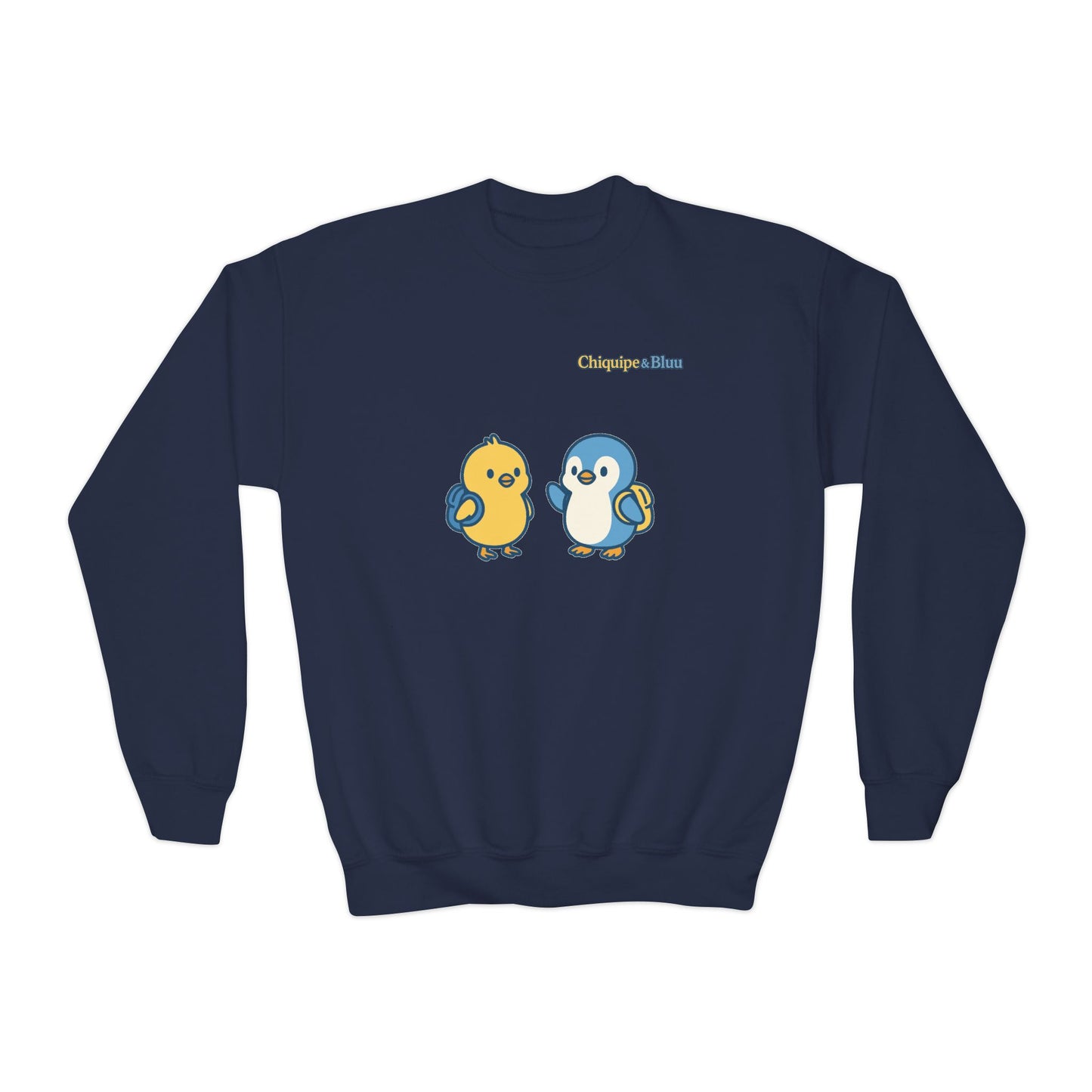 Cute Bird Friends Youth Crewneck Sweatshirt - Adorable Gift, Cozy Apparel, Kids' Fashion, Fun Outfits, Birthday Present