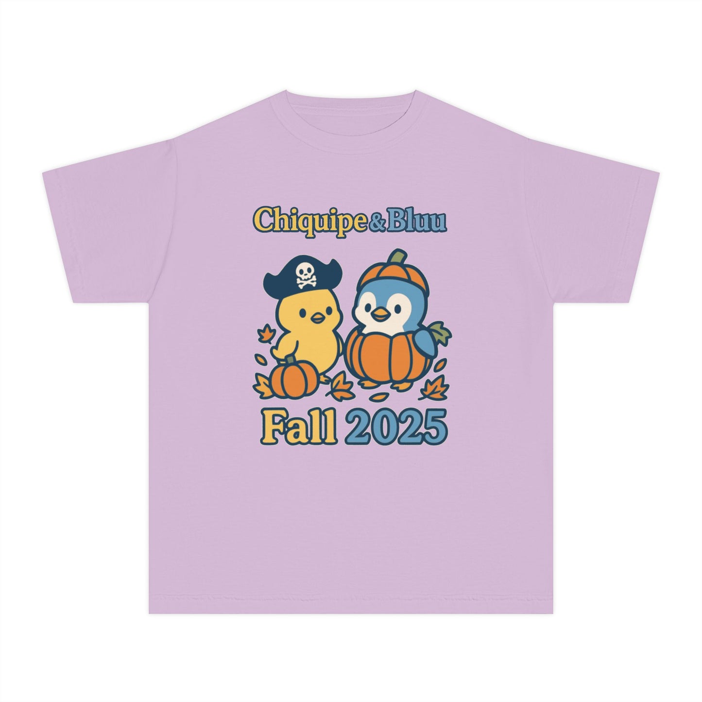 Adorable Fall Youth Tee, Cute Pirate and Penguin Design, Kids Halloween Shirt, Autumn Apparel, Seasonal Graphic Tee