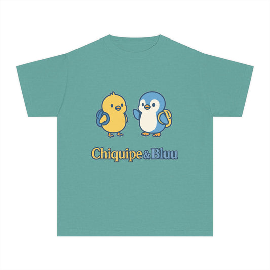 Cute Cartoon Bird Youth Midweight Tee, Kids T-Shirt, Gift for Nature Lovers, Back to School, Summer Fun, Birthday Present