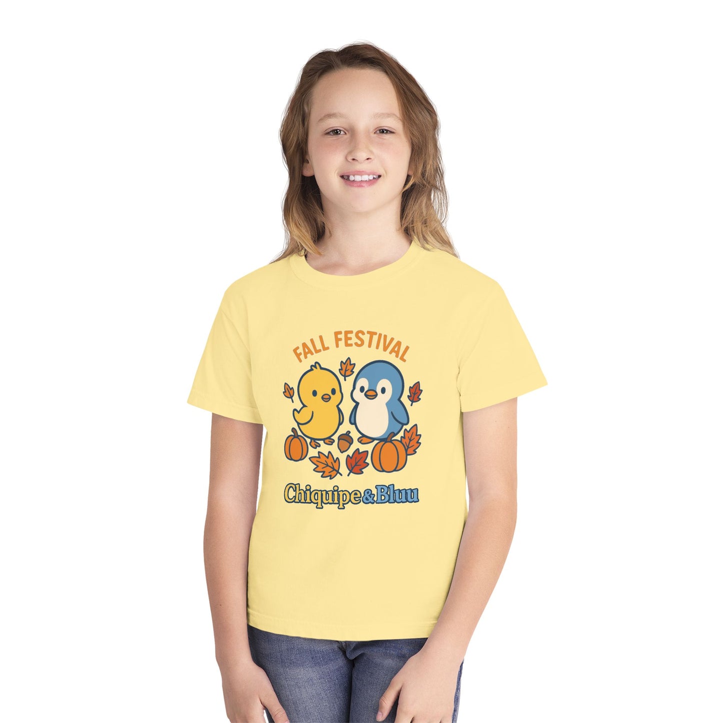 Fall Festival Youth Tee, Cute Kids Shirt, Autumn Apparel, Seasonal T-Shirt, Thanksgiving Gift, Cartoon Design