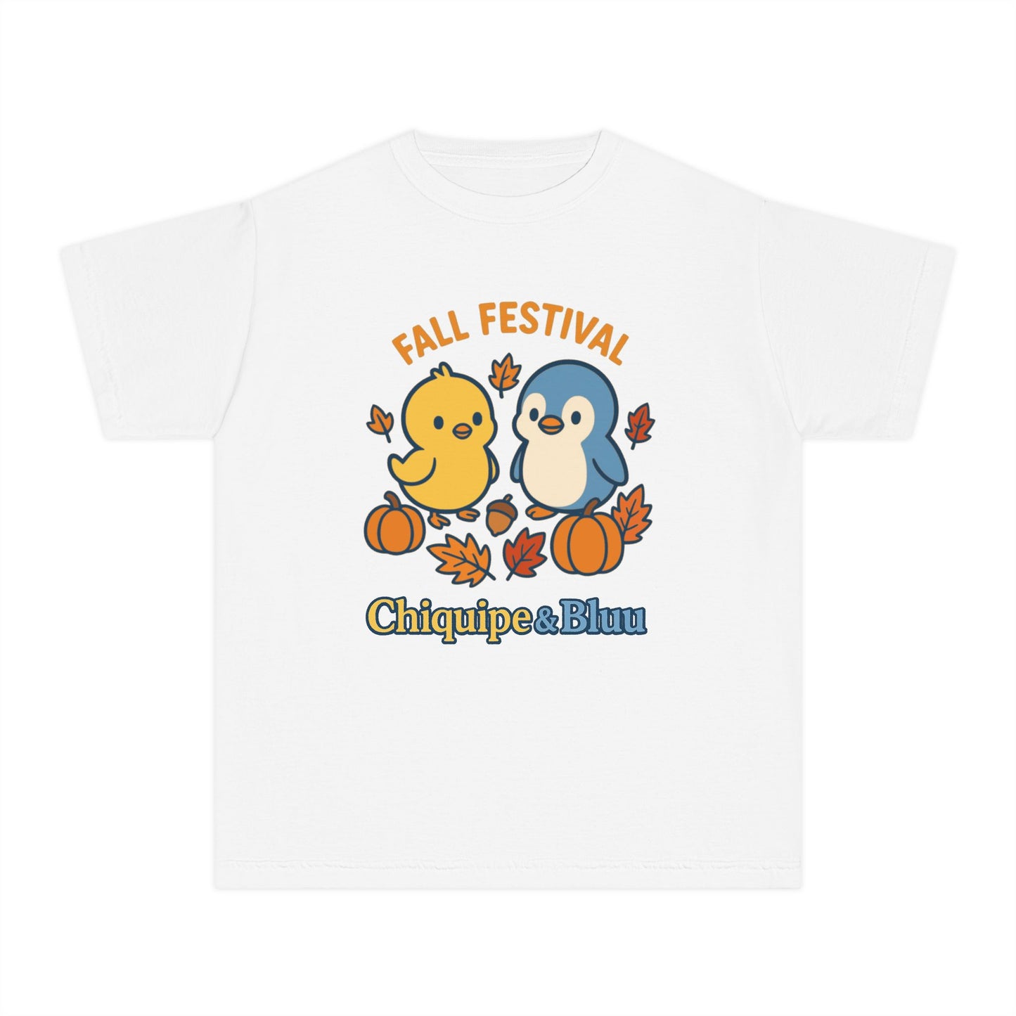 Fall Festival Youth Tee, Cute Kids Shirt, Autumn Apparel, Seasonal T-Shirt, Thanksgiving Gift, Cartoon Design