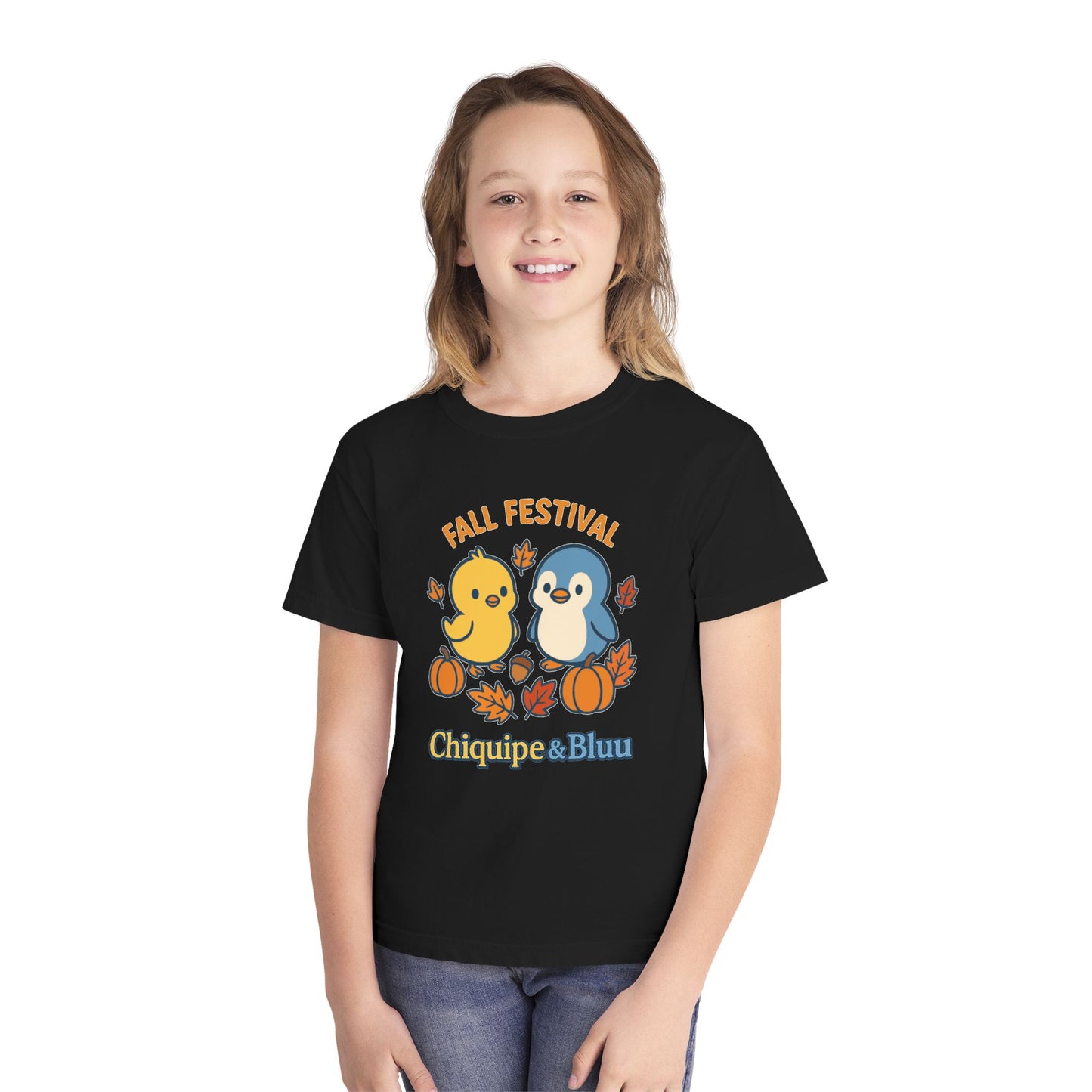 Fall Festival Youth Tee, Cute Kids Shirt, Autumn Apparel, Seasonal T-Shirt, Thanksgiving Gift, Cartoon Design