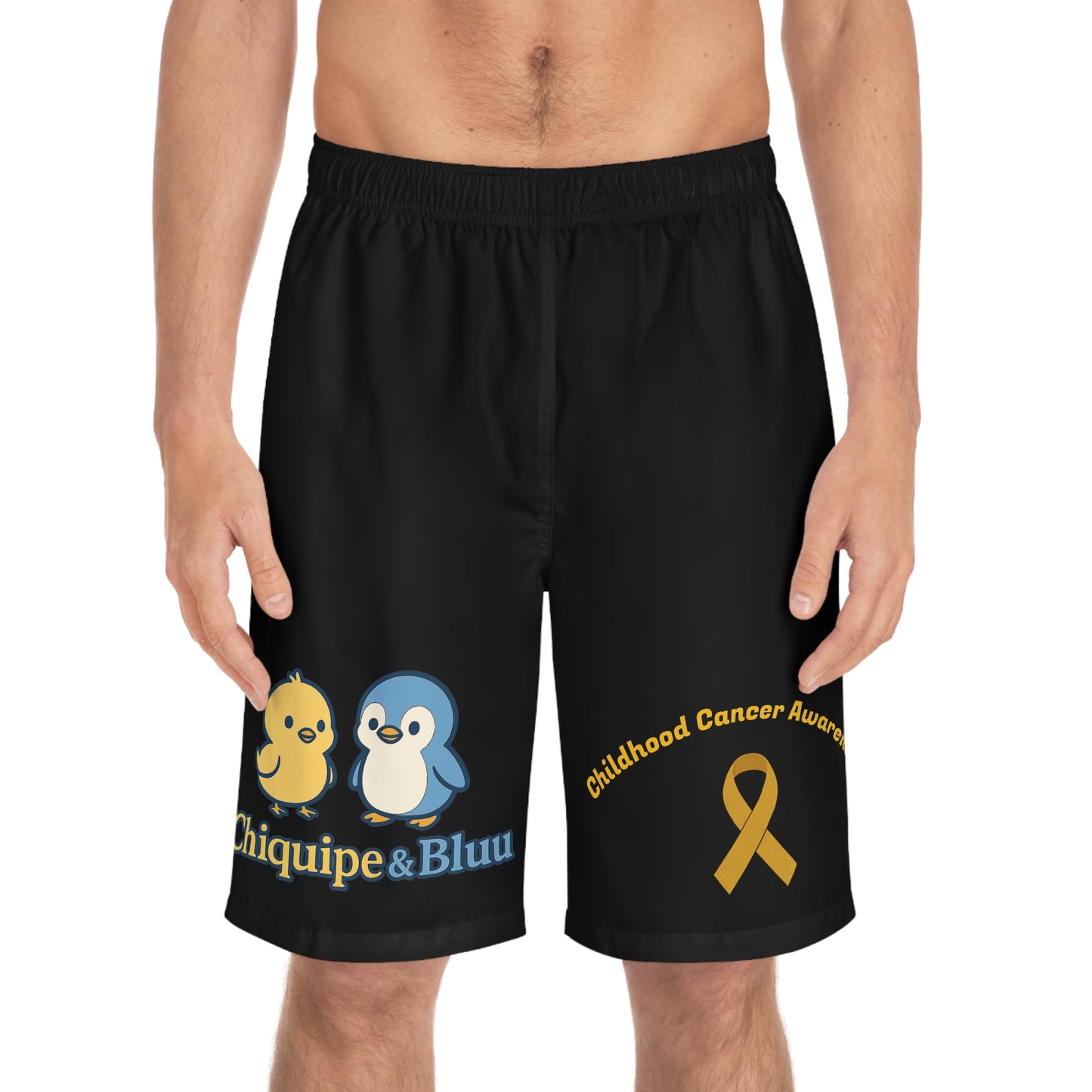 Men's Board Shorts for Childhood Cancer Awareness, Comfort Swimwear, Summer Beachwear, Gift for Him, Active Shorts