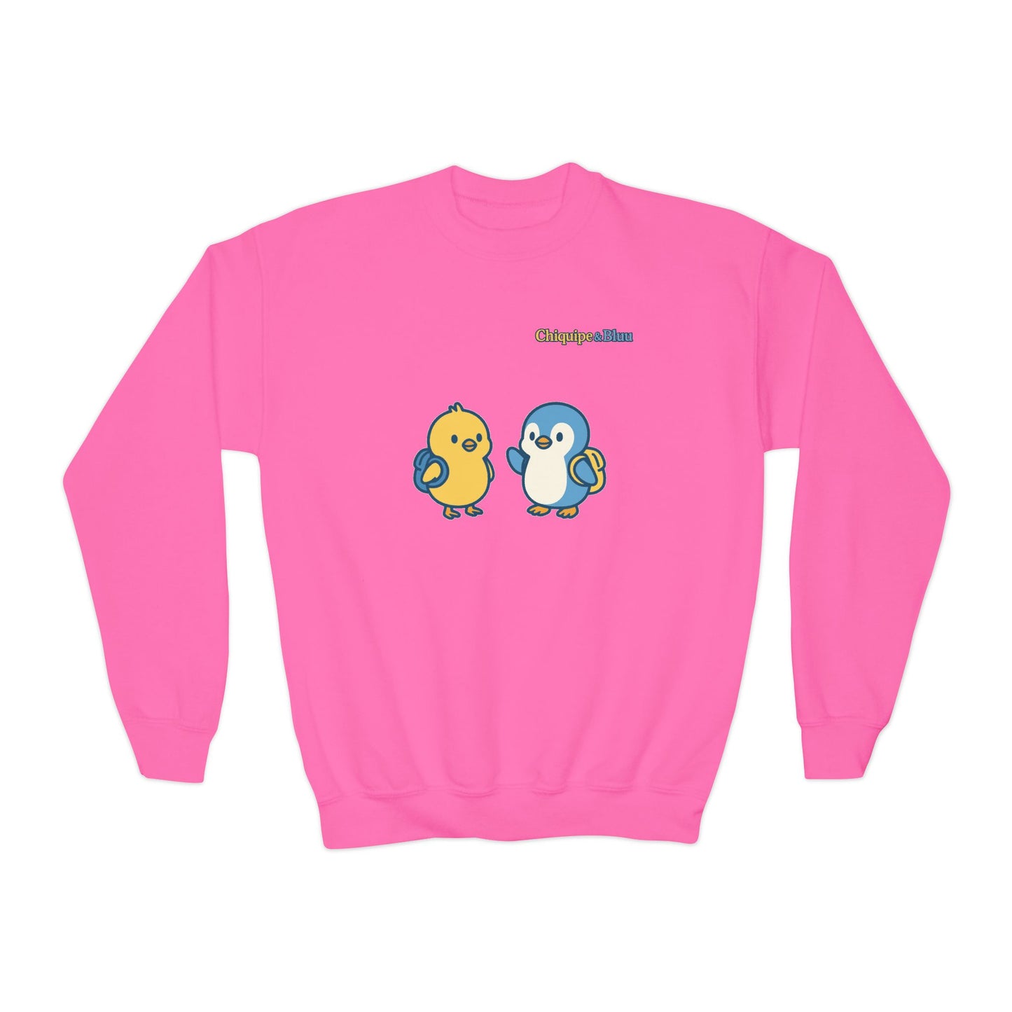 Cute Bird Friends Youth Crewneck Sweatshirt - Adorable Gift, Cozy Apparel, Kids' Fashion, Fun Outfits, Birthday Present