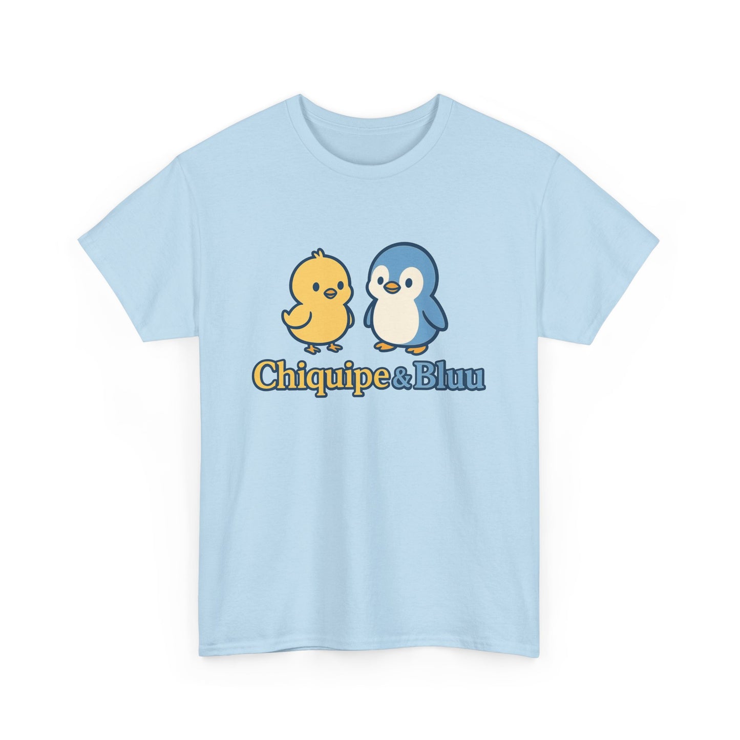 Chiquipe & Bluu Unisex Cotton Tee - Cute Animal Duo T-Shirt, Gift for Kids, Fun Casual Wear, Birthday Present, Graphic Tee