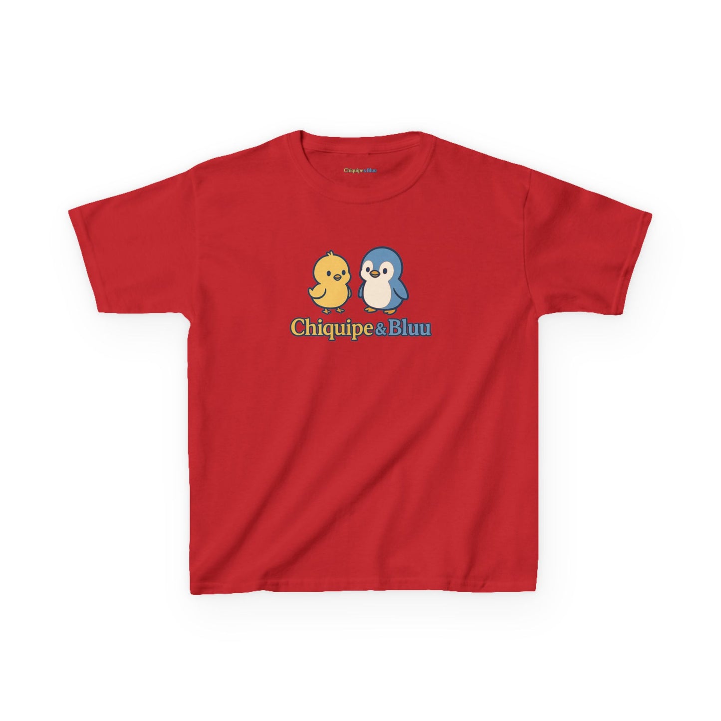 Kids Tee — Cute Chick & Penguin "Chiquipe & " Graphic