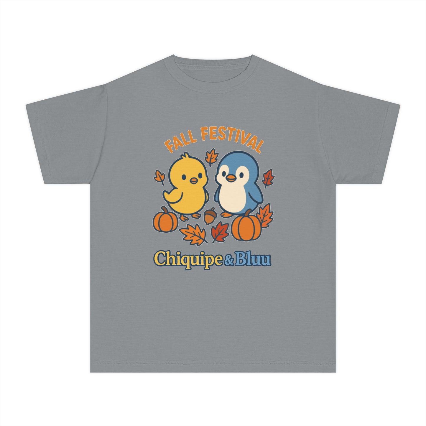 Fall Festival Youth Tee, Cute Kids Shirt, Autumn Apparel, Seasonal T-Shirt, Thanksgiving Gift, Cartoon Design