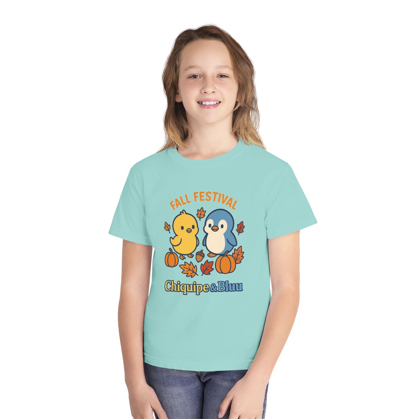 Fall Festival Youth Tee, Cute Kids Shirt, Autumn Apparel, Seasonal T-Shirt, Thanksgiving Gift, Cartoon Design