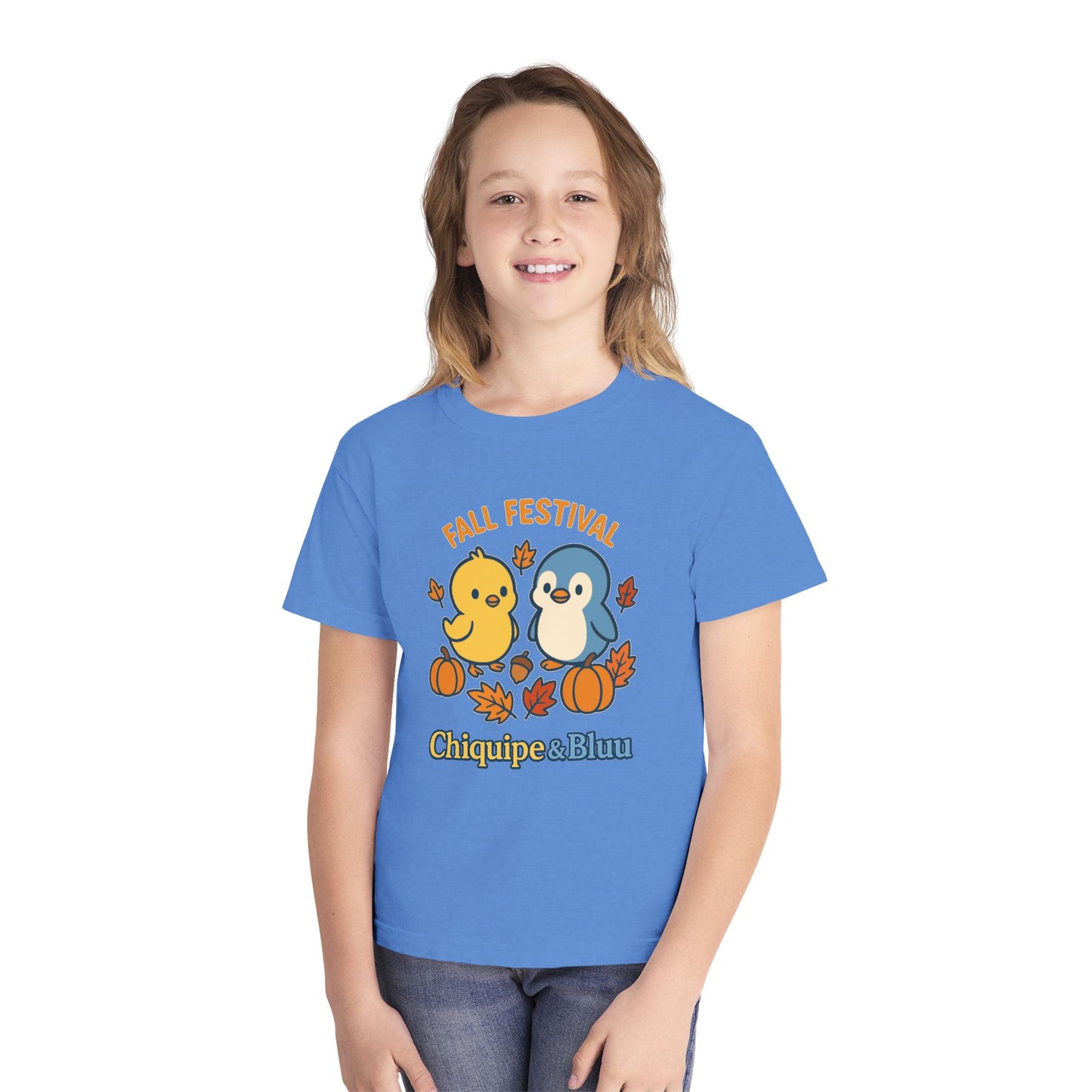 Fall Festival Youth Tee, Cute Kids Shirt, Autumn Apparel, Seasonal T-Shirt, Thanksgiving Gift, Cartoon Design