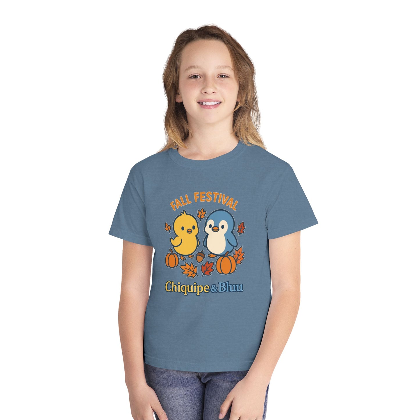 Fall Festival Youth Tee, Cute Kids Shirt, Autumn Apparel, Seasonal T-Shirt, Thanksgiving Gift, Cartoon Design