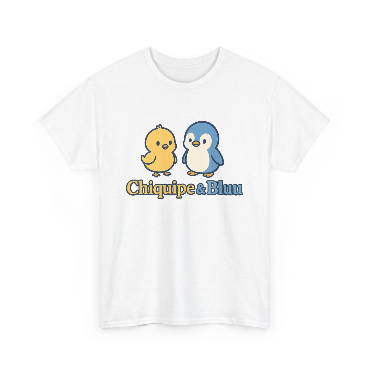 Chiquipe & Bluu Unisex Cotton Tee - Cute Animal Duo T-Shirt, Gift for Kids, Fun Casual Wear, Birthday Present, Graphic Tee