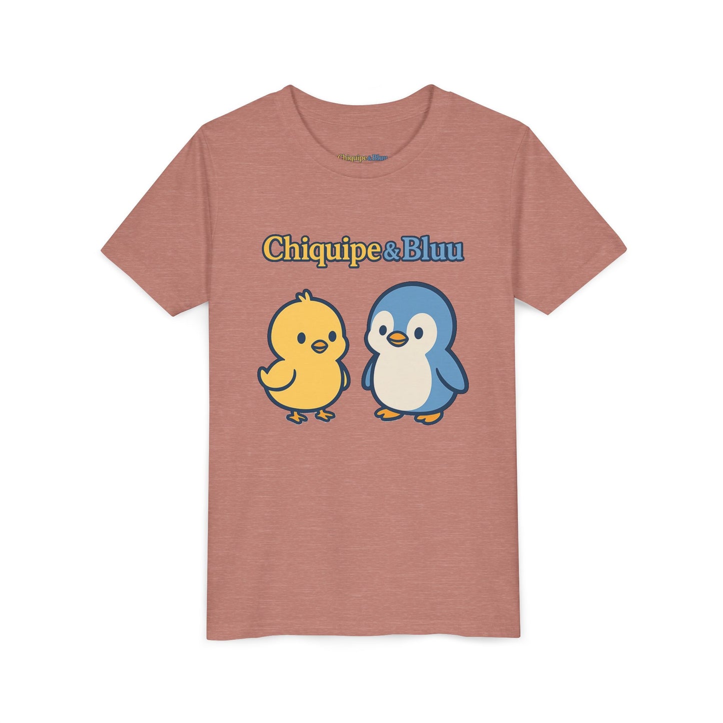 Chiquipe & Bluu Youth Tee - Cute Cartoon Friends Design, Kids T-Shirt, Gift for Children, Playtime Apparel, Summer Wear