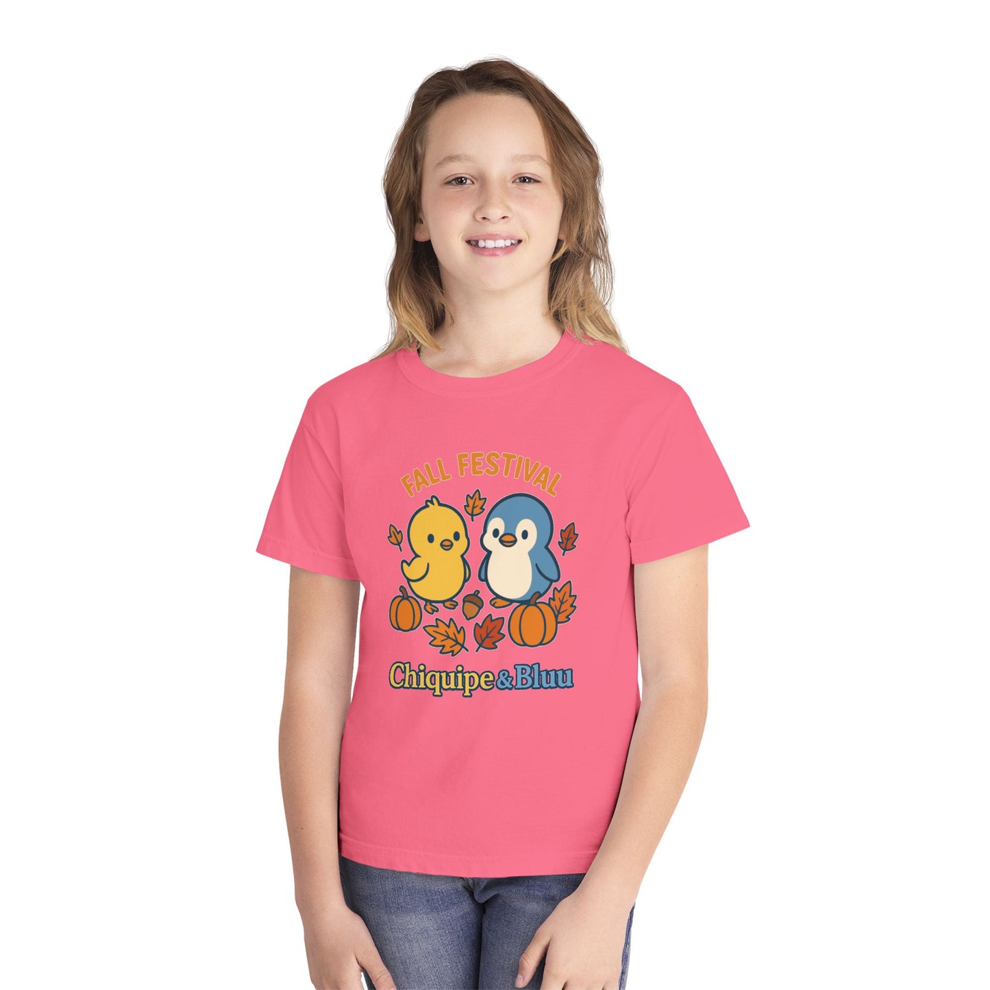 Fall Festival Youth Tee, Cute Kids Shirt, Autumn Apparel, Seasonal T-Shirt, Thanksgiving Gift, Cartoon Design