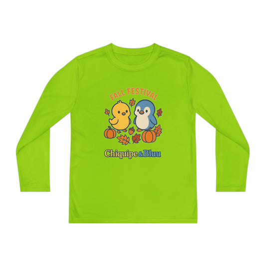 Fall Festival Youth Long Sleeve Tee, Cute Autumn Shirt for Kids, Perfect for Thanksgiving, Halloween, Family Gatherings, Cozy Casual Wear