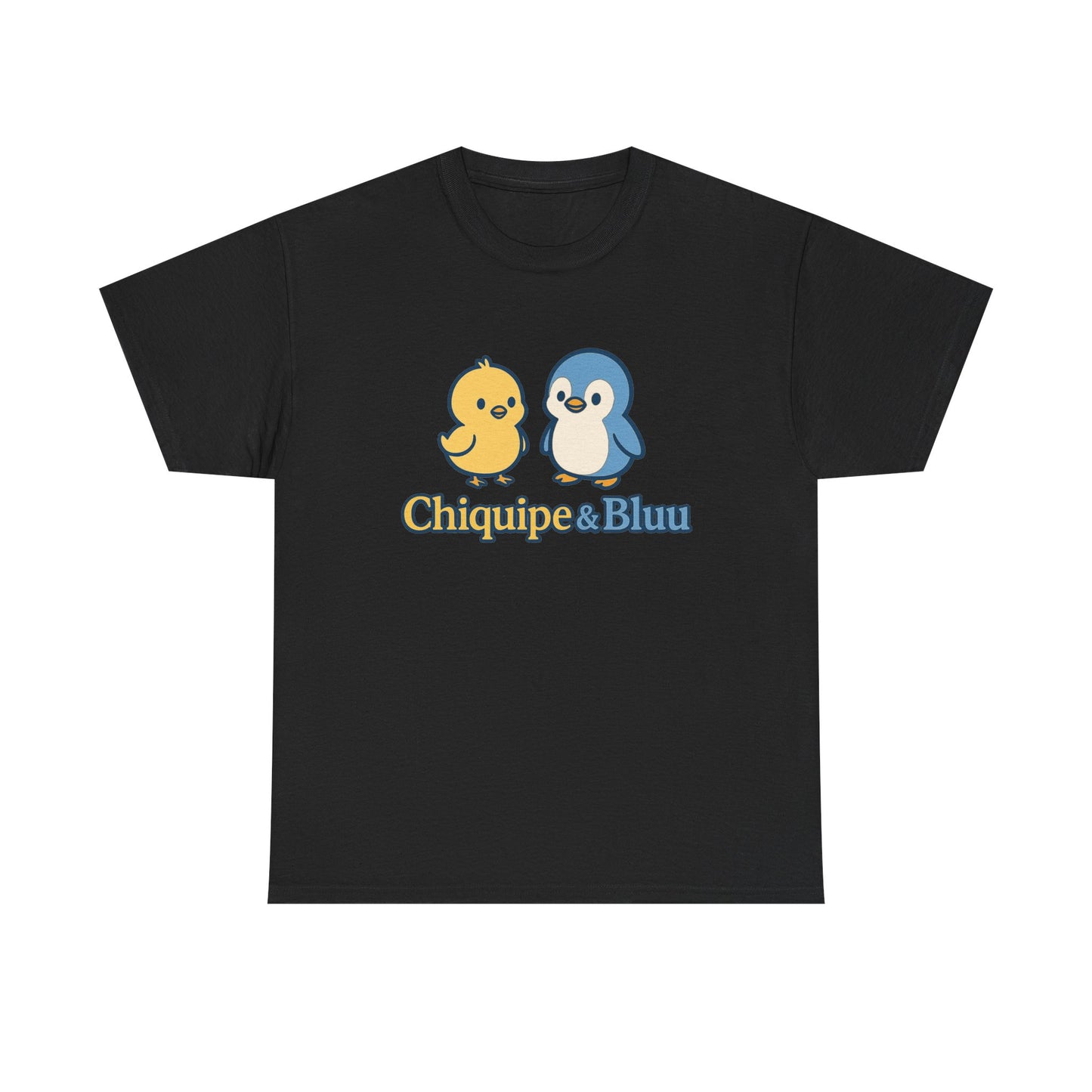 Chiquipe & Bluu Unisex Cotton Tee - Cute Animal Duo T-Shirt, Gift for Kids, Fun Casual Wear, Birthday Present, Graphic Tee