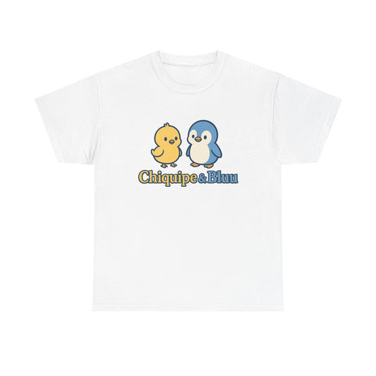 Chiquipe & Bluu Unisex Cotton Tee - Cute Animal Duo T-Shirt, Gift for Kids, Fun Casual Wear, Birthday Present, Graphic Tee