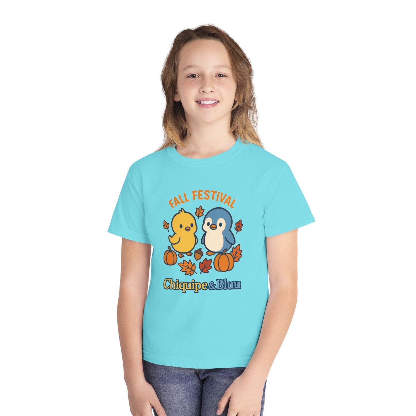 Fall Festival Youth Tee, Cute Kids Shirt, Autumn Apparel, Seasonal T-Shirt, Thanksgiving Gift, Cartoon Design