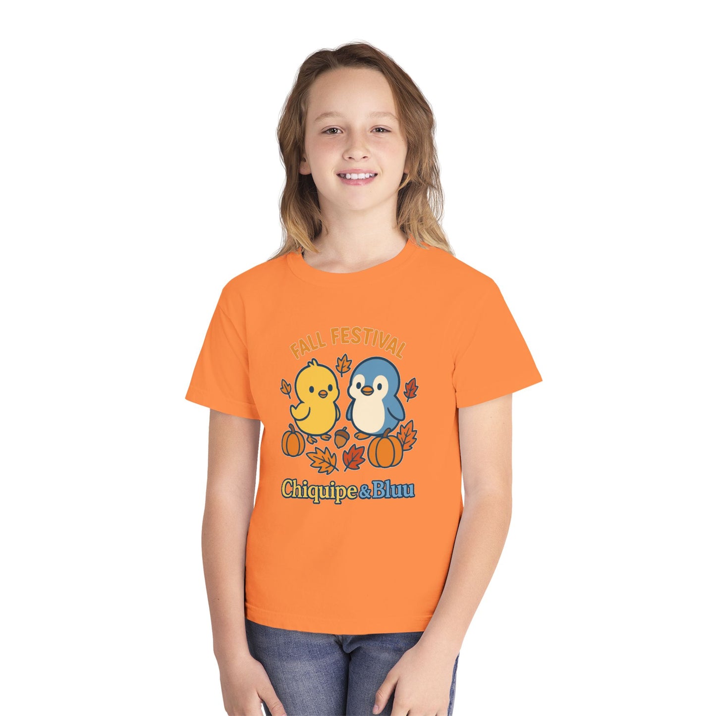 Fall Festival Youth Tee, Cute Kids Shirt, Autumn Apparel, Seasonal T-Shirt, Thanksgiving Gift, Cartoon Design