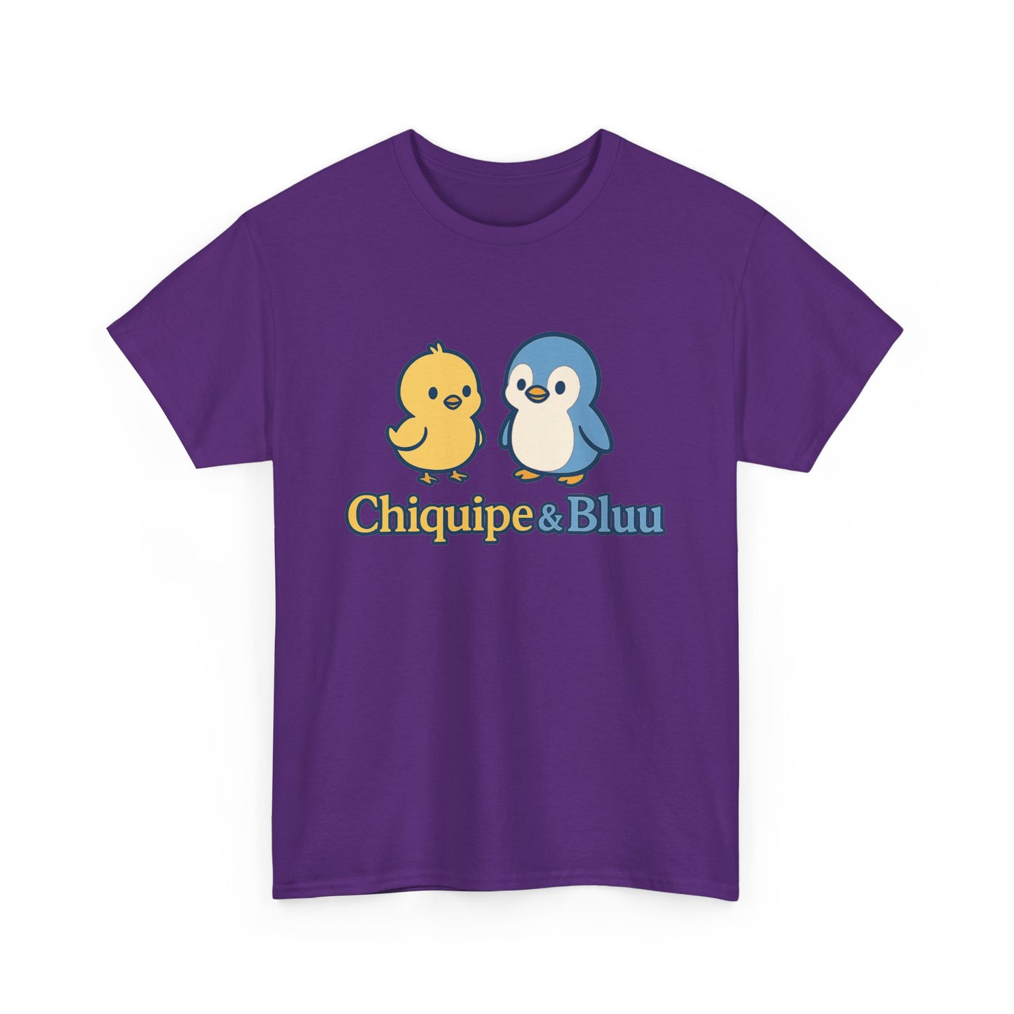Chiquipe & Bluu Unisex Cotton Tee - Cute Animal Duo T-Shirt, Gift for Kids, Fun Casual Wear, Birthday Present, Graphic Tee