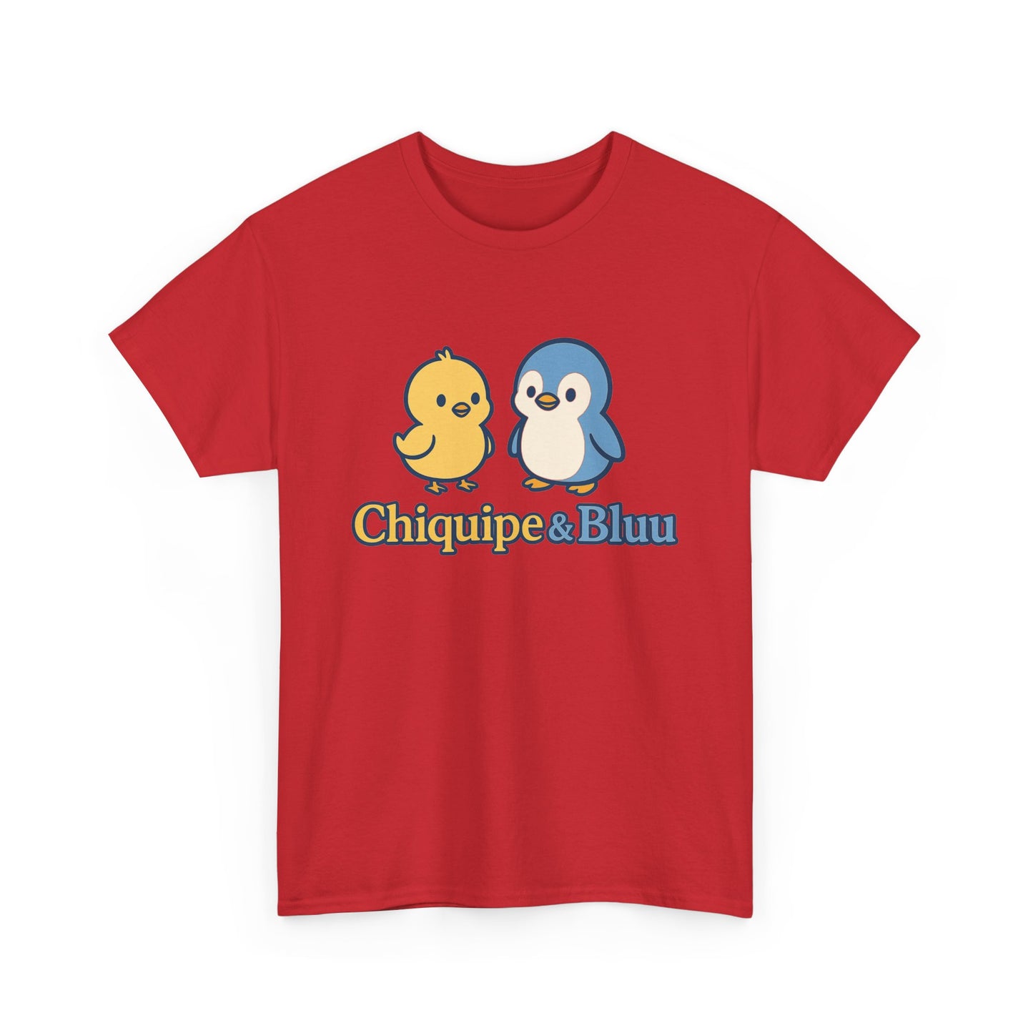 Chiquipe & Bluu Unisex Cotton Tee - Cute Animal Duo T-Shirt, Gift for Kids, Fun Casual Wear, Birthday Present, Graphic Tee