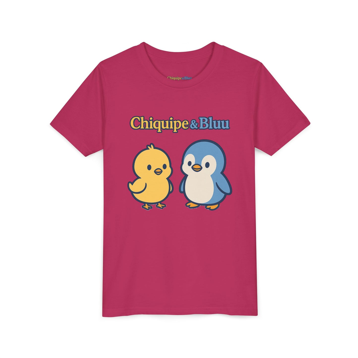 Chiquipe & Bluu Youth Tee - Cute Cartoon Friends Design, Kids T-Shirt, Gift for Children, Playtime Apparel, Summer Wear
