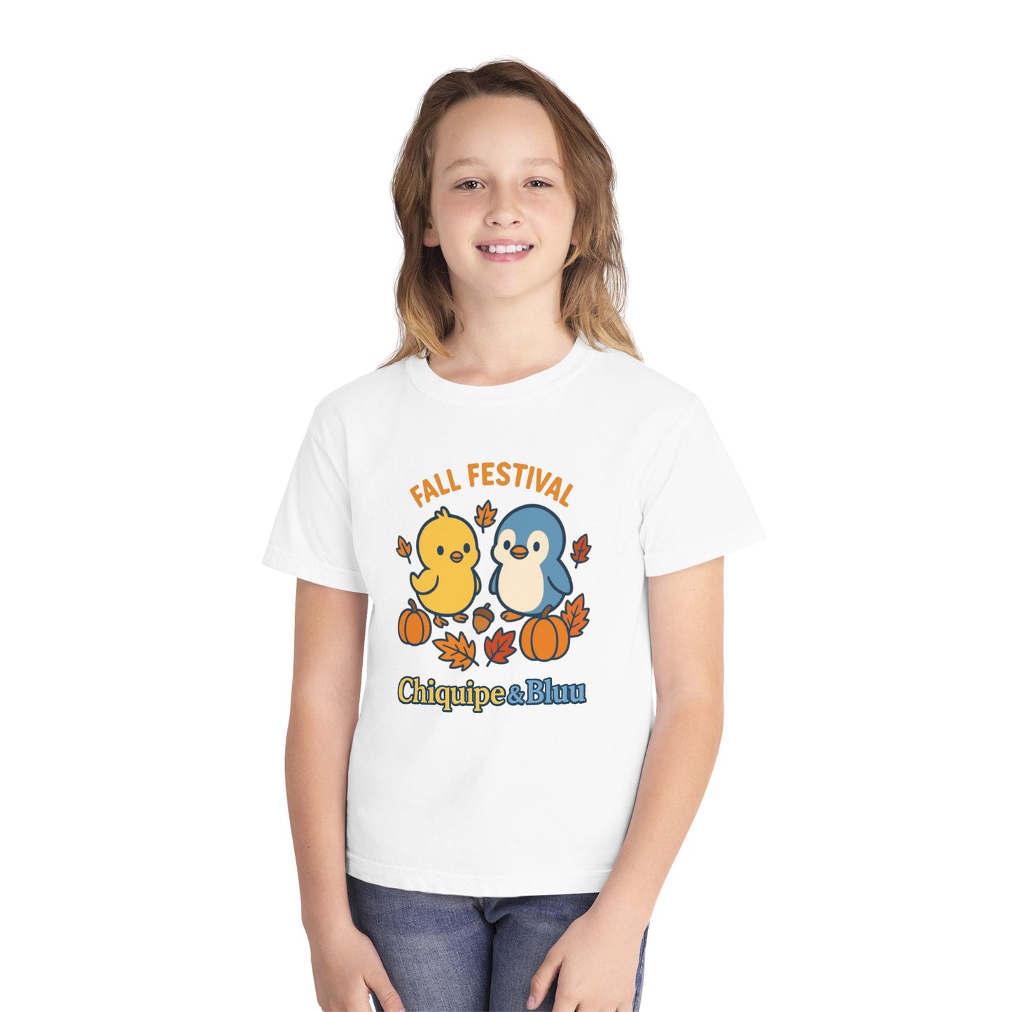Fall Festival Youth Tee, Cute Kids Shirt, Autumn Apparel, Seasonal T-Shirt, Thanksgiving Gift, Cartoon Design