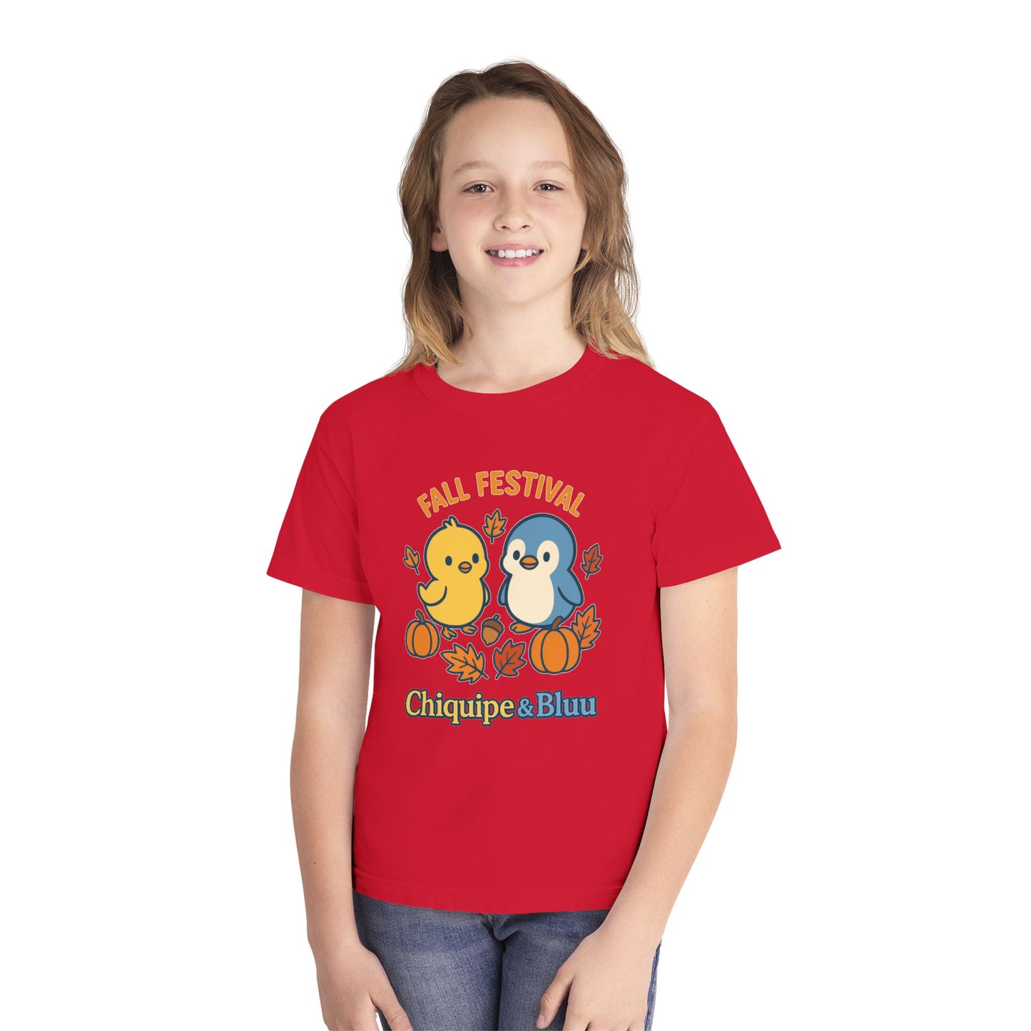 Fall Festival Youth Tee, Cute Kids Shirt, Autumn Apparel, Seasonal T-Shirt, Thanksgiving Gift, Cartoon Design