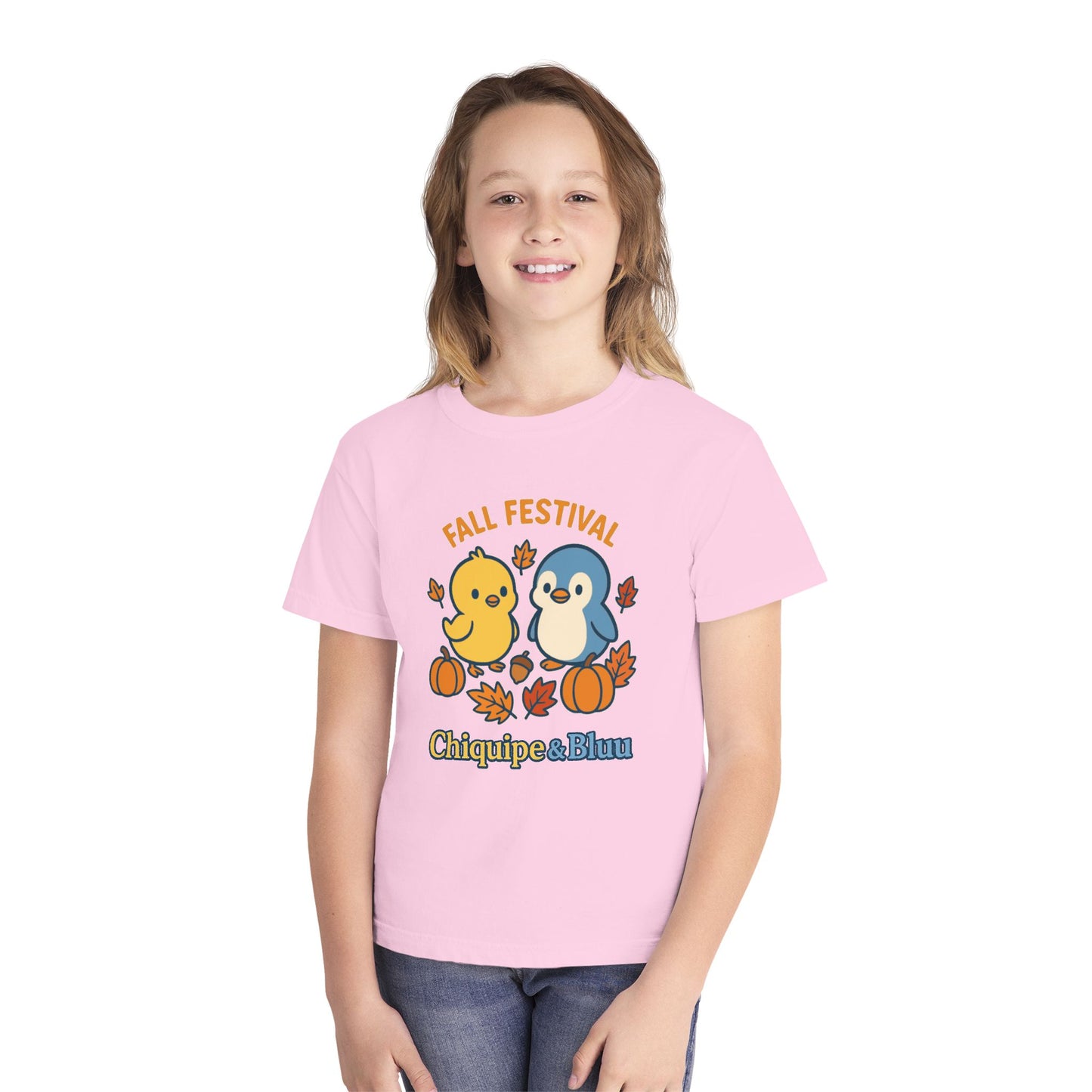 Fall Festival Youth Tee, Cute Kids Shirt, Autumn Apparel, Seasonal T-Shirt, Thanksgiving Gift, Cartoon Design