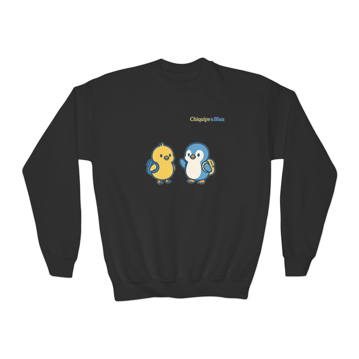 Cute Bird Friends Youth Crewneck Sweatshirt - Adorable Gift, Cozy Apparel, Kids' Fashion, Fun Outfits, Birthday Present
