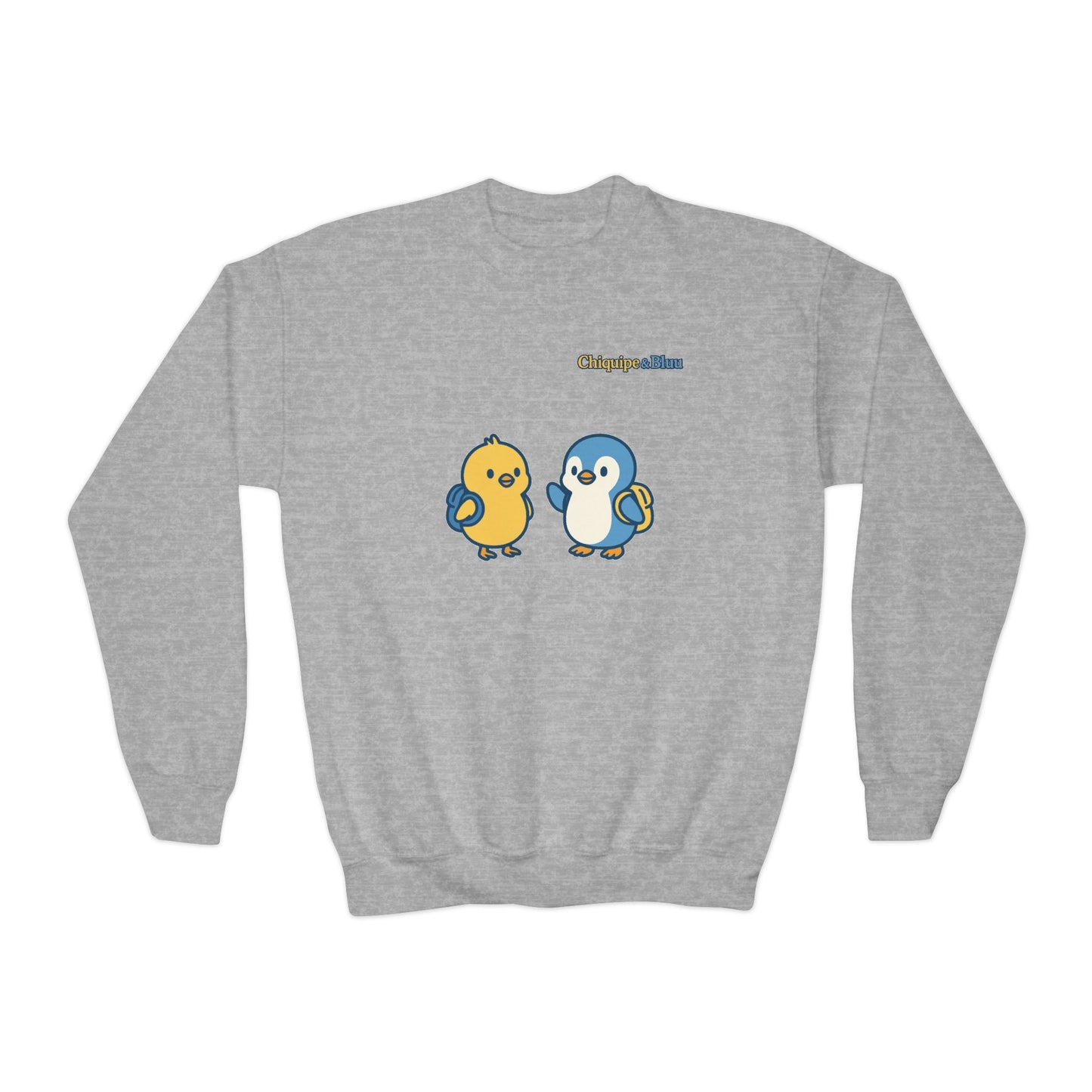 Cute Bird Friends Youth Crewneck Sweatshirt - Adorable Gift, Cozy Apparel, Kids' Fashion, Fun Outfits, Birthday Present