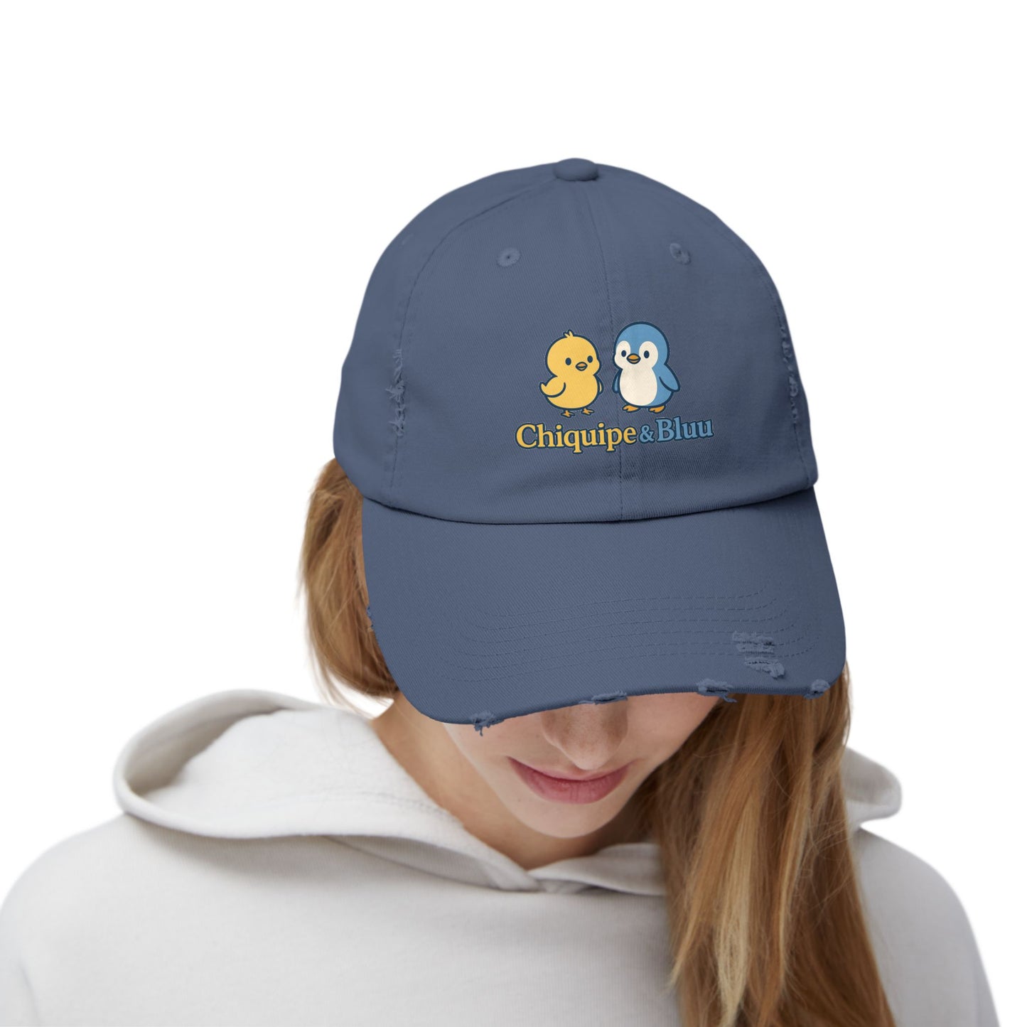 Unisex Distressed Cap with Adorable Chiquipe & Bluu Design, Fun Accessories for Everyday Wear, Perfect Gift for Animal Lovers, Summer [...]