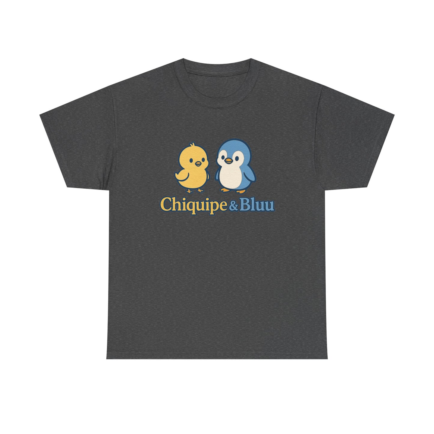 Chiquipe & Bluu Unisex Cotton Tee - Cute Animal Duo T-Shirt, Gift for Kids, Fun Casual Wear, Birthday Present, Graphic Tee