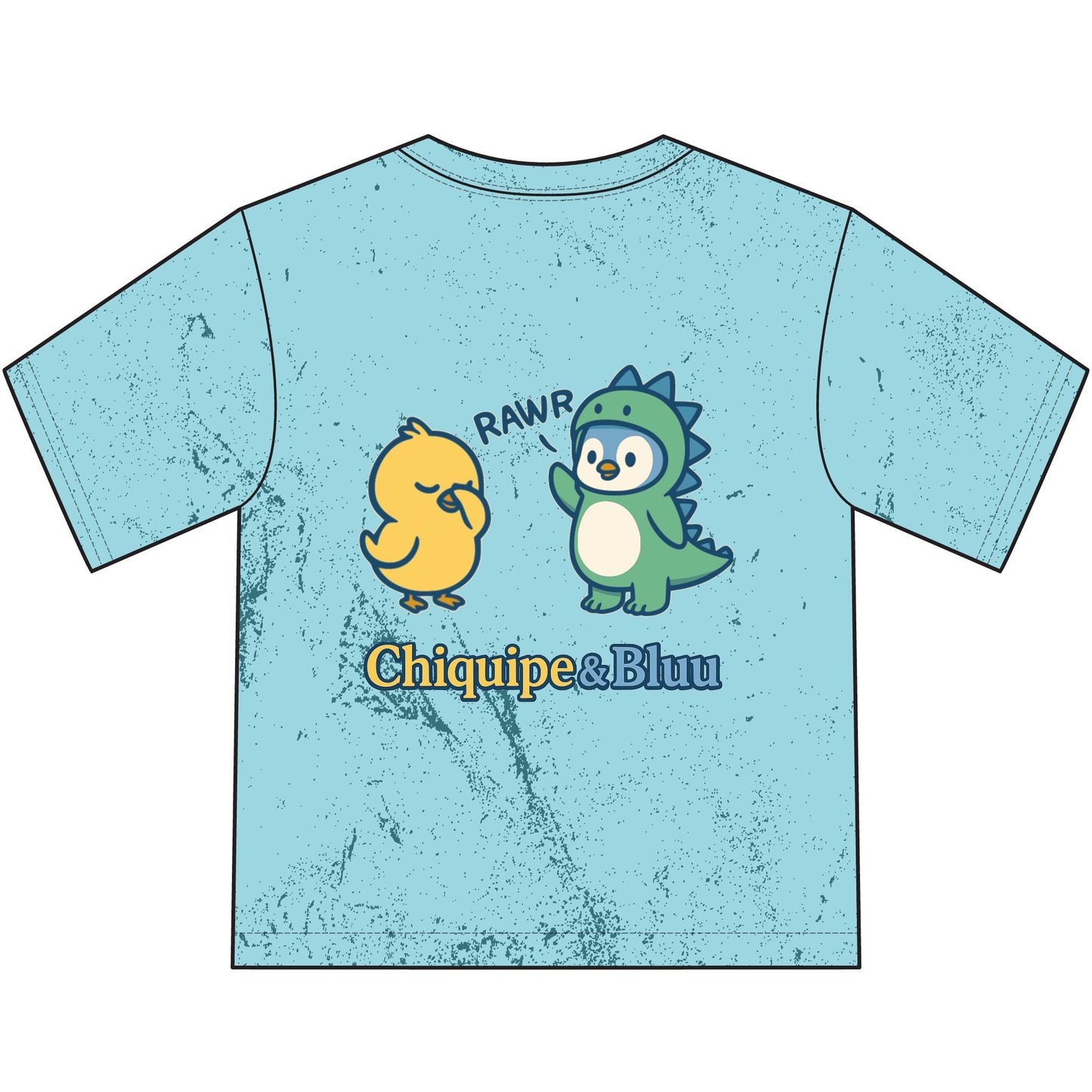 Kids T-Shirt — "Chiquipe & Bluu" Cute Dino & Chick Graphic Youth Tee
