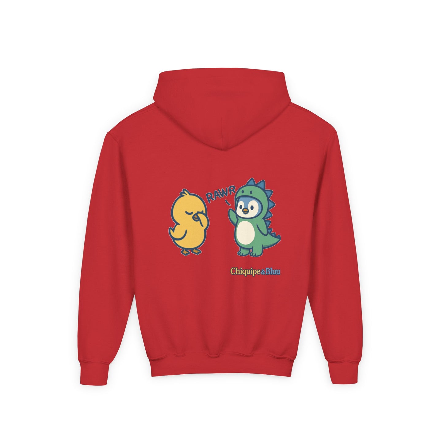 Chiquipe & Bluu Youth Hoodie, Fun Kids Sweatshirt, Cozy Pullover for Playdates, Birthday Gift, Cute Animal Design