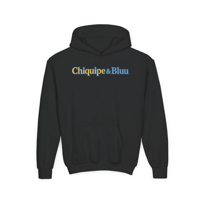 Chiquipe & Bluu Youth Hoodie, Fun Kids Sweatshirt, Cozy Pullover for Playdates, Birthday Gift, Cute Animal Design