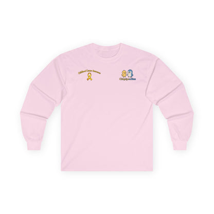Long Sleeve Tee — Childhood Cancer Awareness 'Champion for a Cure' Ribbon Design