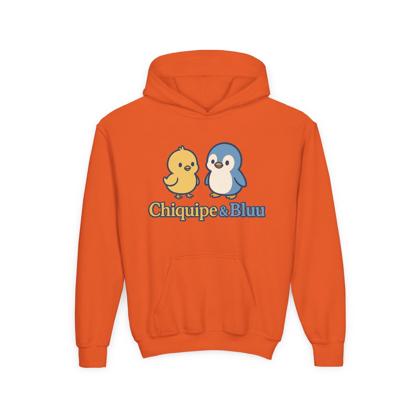 Youth Hoodie with Cute Character Design - Cozy Gift for Kids, Casual Wear, Birthday, Holiday, Fun Apparel, Chiquipe & Bluu
