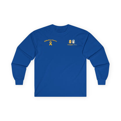 Long Sleeve Tee — Childhood Cancer Awareness 'Champion for a Cure' Ribbon Design