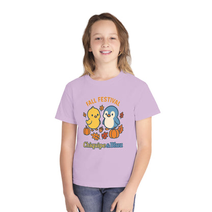 Fall Festival Youth Tee, Cute Kids Shirt, Autumn Apparel, Seasonal T-Shirt, Thanksgiving Gift, Cartoon Design