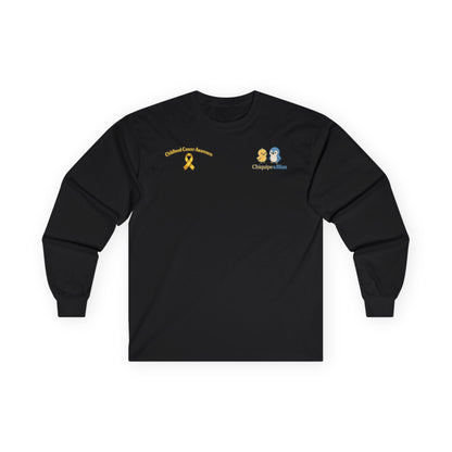 Long Sleeve Tee — Childhood Cancer Awareness 'Champion for a Cure' Ribbon Design