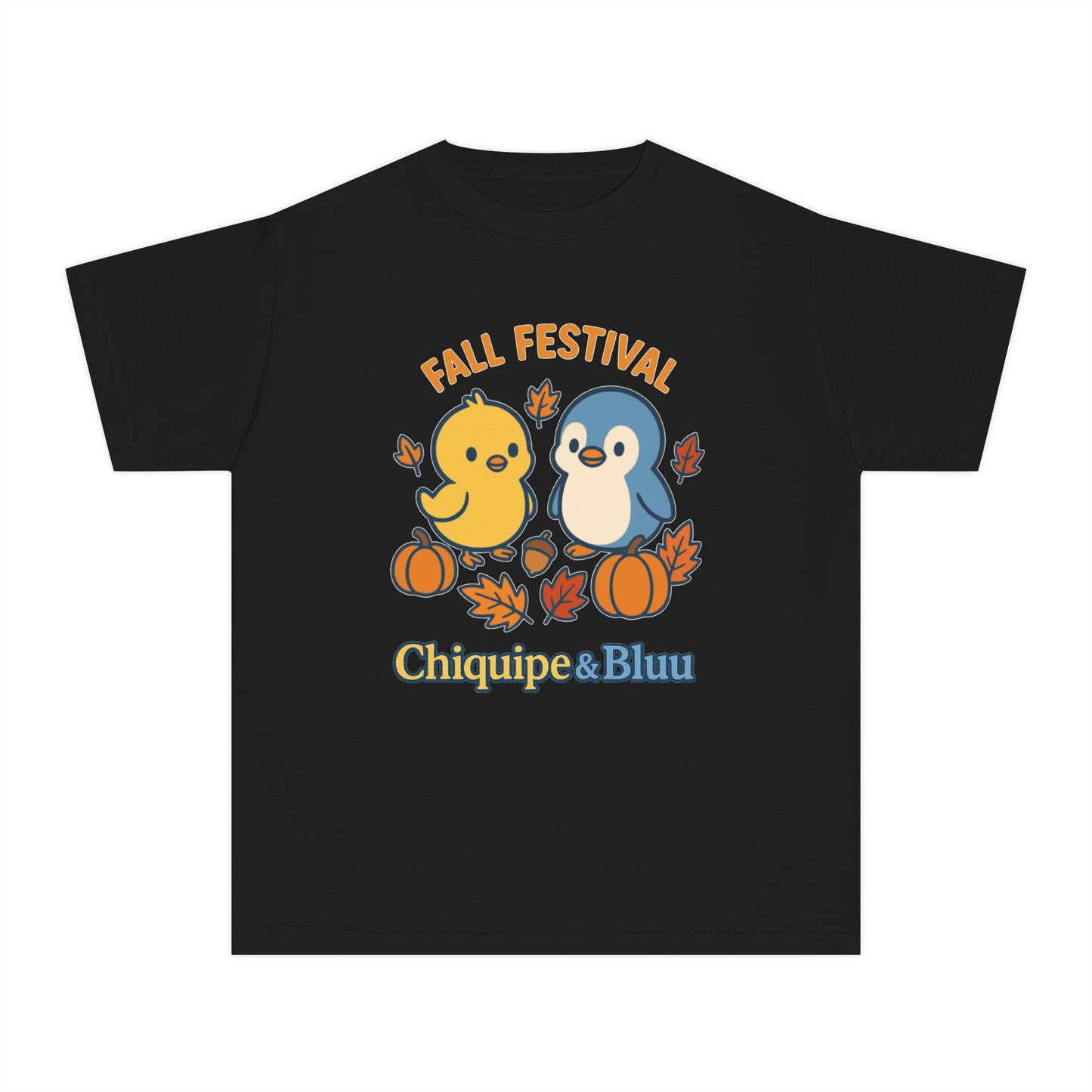 Fall Festival Youth Tee, Cute Kids Shirt, Autumn Apparel, Seasonal T-Shirt, Thanksgiving Gift, Cartoon Design