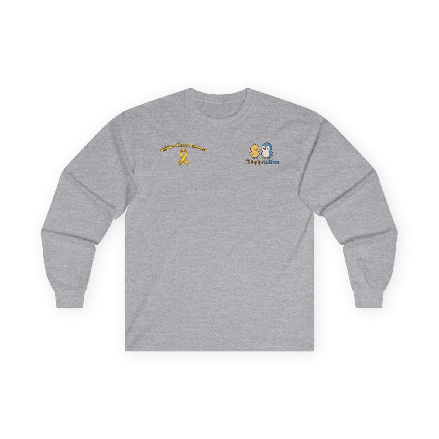 Long Sleeve Tee — Childhood Cancer Awareness 'Champion for a Cure' Ribbon Design
