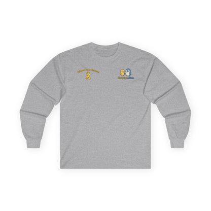 Long Sleeve Tee — Childhood Cancer Awareness 'Champion for a Cure' Ribbon Design