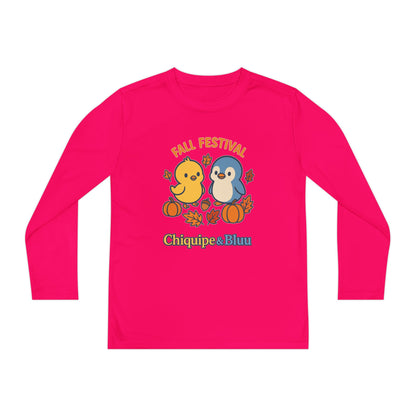 Fall Festival Youth Long Sleeve Tee, Cute Autumn Shirt for Kids, Perfect for Thanksgiving, Halloween, Family Gatherings, Cozy Casual Wear