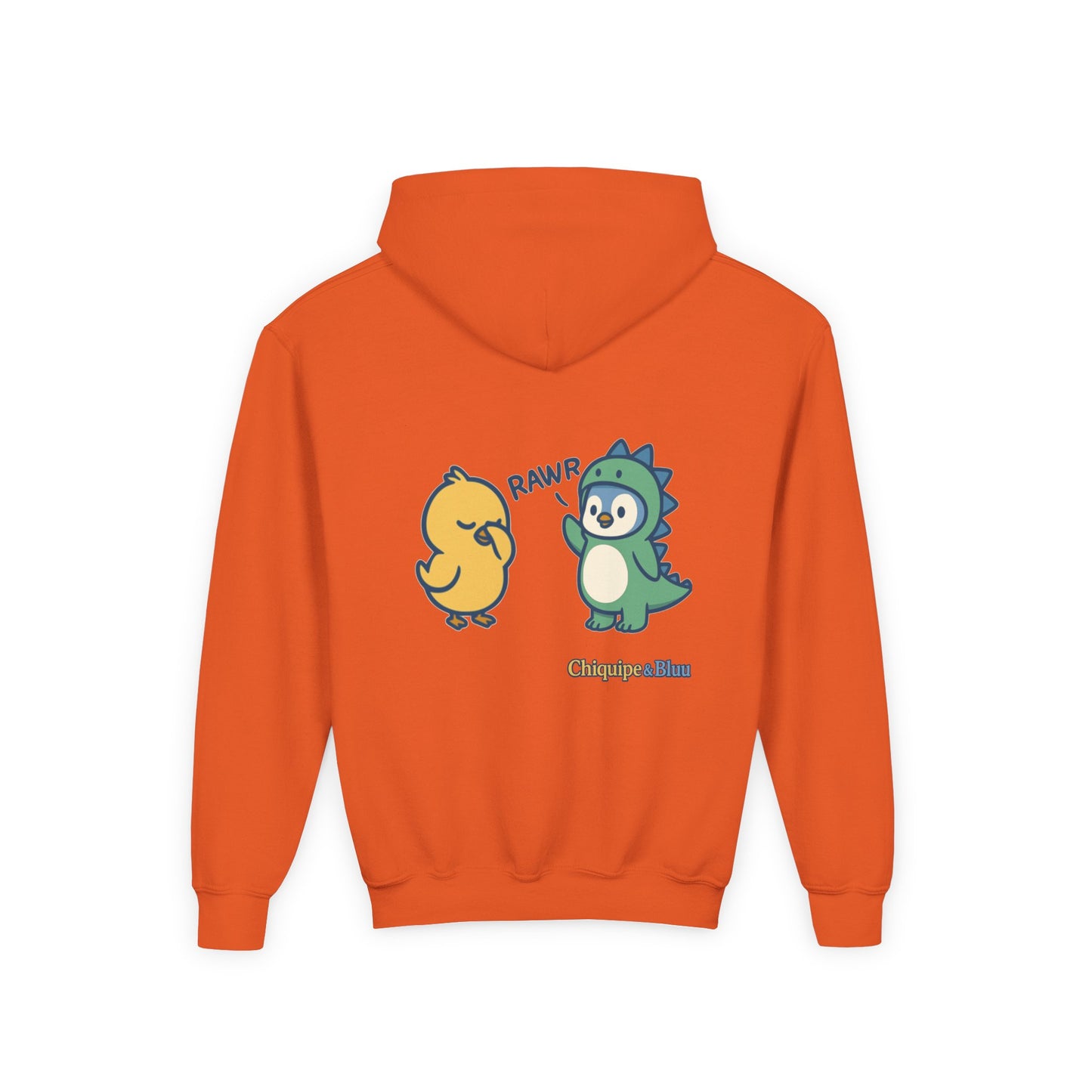 Chiquipe & Bluu Youth Hoodie, Fun Kids Sweatshirt, Cozy Pullover for Playdates, Birthday Gift, Cute Animal Design