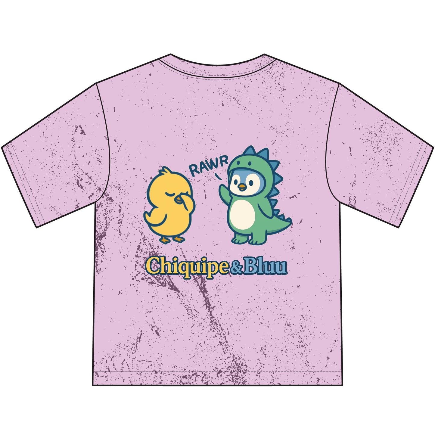 Kids T-Shirt — "Chiquipe & Bluu" Cute Dino & Chick Graphic Youth Tee