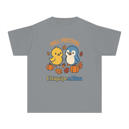 Fall Festival Youth Tee, Cute Kids Shirt, Autumn Apparel, Seasonal T-Shirt, Thanksgiving Gift, Cartoon Design