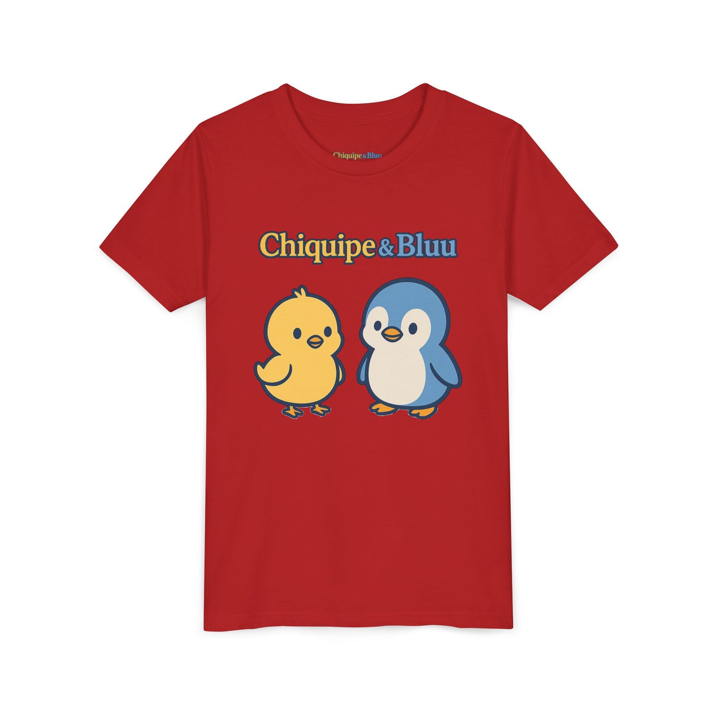 Chiquipe & Bluu Youth Tee - Cute Cartoon Friends Design, Kids T-Shirt, Gift for Children, Playtime Apparel, Summer Wear